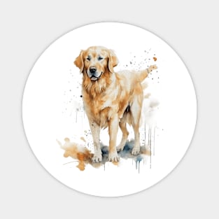 Golden Retriever Watercolor Style Magnet